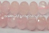 CRQ50 15.5 inches 10*16mm faceted rondelle natural rose quartz beads