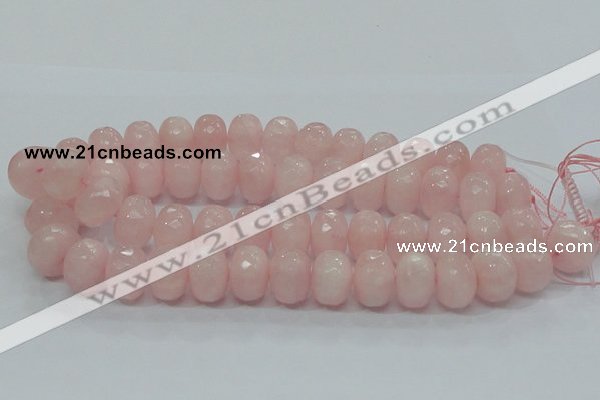 CRQ51 15.5 inches 15*20mm faceted rondelle natural rose quartz beads