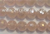 CRQ514 15.5 inches 12mm faceted round AB-color rose quartz beads