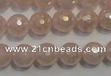 CRQ515 15.5 inches 14mm faceted round AB-color rose quartz beads