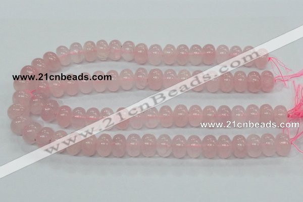 CRQ55 15.5 inches 10*16mm rondelle natural rose quartz beads