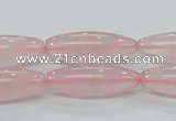 CRQ57 15.5 inches 10*30mm rice natural rose quartz beads wholesale