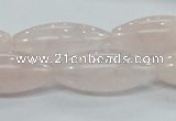 CRQ59 15.5 inches 12*30mm rice natural rose quartz beads wholesale