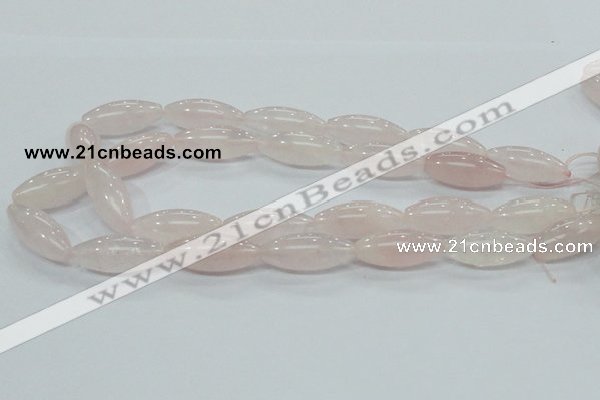 CRQ59 15.5 inches 12*30mm rice natural rose quartz beads wholesale