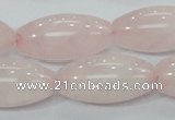 CRQ60 15.5 inches 15*30mm rice natural rose quartz beads wholesale