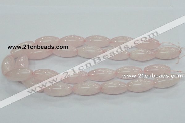 CRQ60 15.5 inches 15*30mm rice natural rose quartz beads wholesale