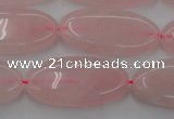 CRQ614 15.5 inches 15*30mm oval rose quartz beads wholesale