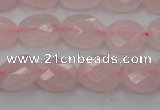 CRQ618 15.5 inches 8*10mm faceted oval rose quartz beads wholesale