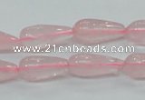 CRQ62 15.5 inches 8*20mm teardrop natural rose quartz beads wholesale