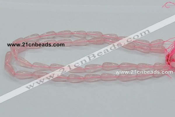 CRQ62 15.5 inches 8*20mm teardrop natural rose quartz beads wholesale