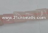 CRQ622 15.5 inches 12*12mm square rose quartz beads wholesale