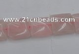 CRQ623 15.5 inches 14*14mm square rose quartz beads wholesale