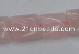 CRQ624 15.5 inches 16*16mm square rose quartz beads wholesale