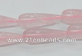 CRQ63 15.5 inches 10*30mm teardrop natural rose quartz beads wholesale