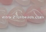 CRQ634 15.5 inches 22*22mm heart rose quartz beads wholesale