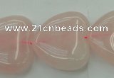 CRQ635 15.5 inches 30*30mm heart rose quartz beads wholesale