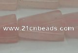 CRQ650 15.5 inches 18*25mm twisted rectangle rose quartz beads