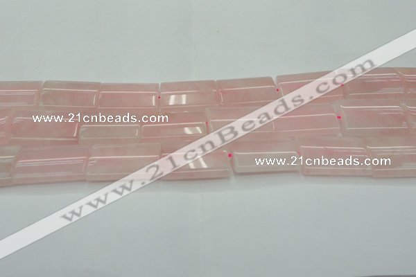 CRQ655 15.5 inches 22*30mm flat tube rose quartz beads