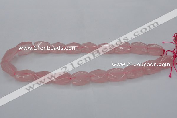 CRQ657 15.5 inches 15*20mm faceted rectangle rose quartz beads