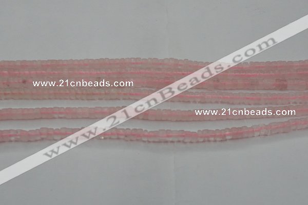 CRQ678 15.5 inches 2*4mm tyre rose quartz beads wholesale