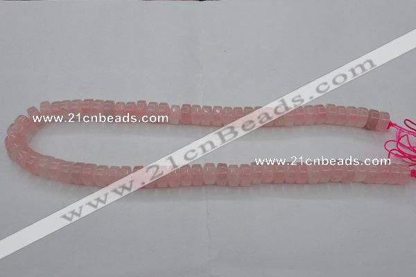 CRQ684 15.5 inches 5*10mm tyre rose quartz beads wholesale