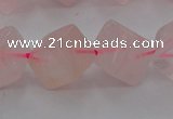 CRQ694 15.5 inches 10*10mm cube rose quartz beads wholesale