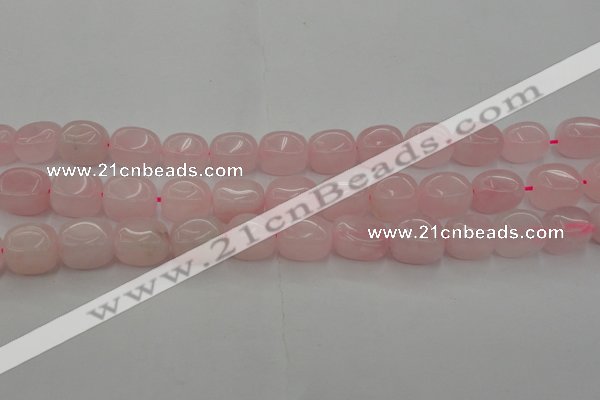 CRQ696 15.5 inches 10*14mm nuggets rose quartz beads wholesale