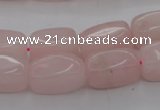 CRQ697 15.5 inches 10*18mm nuggets rose quartz beads wholesale