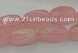 CRQ698 15.5 inches 8*16mm - 9*18mm nuggets rose quartz beads