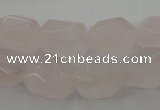 CRQ701 15.5 inches 10*14mm - 12*16mm faceted nuggets rose quartz beads