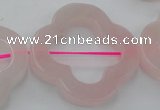 CRQ712 15.5 inches 38mm carved flower rose quartz beads