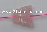 CRQ716 15.5 inches 25*30mm carved butterfly rose quartz beads