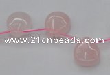 CRQ718 Top drilled 13*18mm flat teardrop rose quartz beads