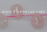 CRQ719 Top drilled 15*20mm flat teardrop rose quartz beads