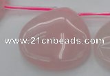 CRQ725 Top drilled 35*35mm flat teardrop rose quartz beads