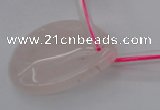 CRQ730 Top drilled 30*40mm flat teardrop rose quartz beads