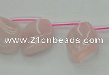 CRQ732 Top drilled 15*20mm twisted marquise rose quartz beads