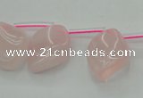 CRQ732 Top drilled 15*20mm twisted marquise rose quartz beads