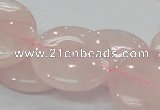 CRQ74 15.5 inches 30mm flat round natural rose quartz beads