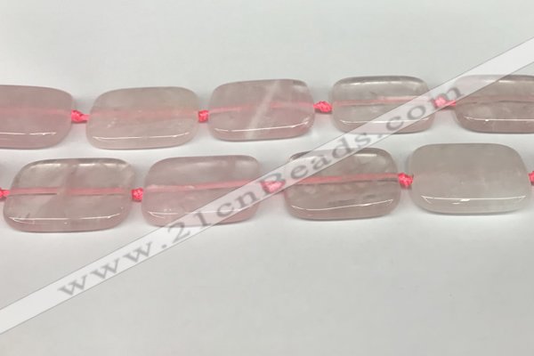 CRQ754 15.5 inches 25*35mm rectangle rose quartz beads