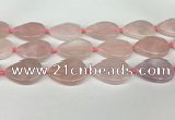 CRQ756 15.5 inches 25*35mm flat teardrop rose quartz beads