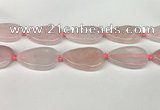 CRQ757 15.5 inches 25*40mm flat teardrop rose quartz beads