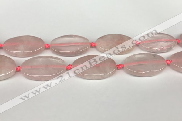 CRQ759 15.5 inches 25*40mm oval rose quartz beads