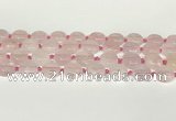 CRQ764 15.5 inches 14mm flat round rose quartz beads