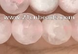 CRQ771 15.5 inches 10mm faceted round rose quartz beads
