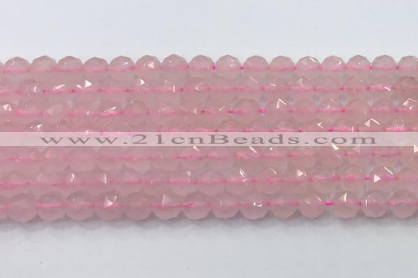 CRQ786 15.5 inches 6mm faceted round rose quartz beads wholesale