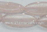 CRQ79 15.5 inches 20*40mm oval natural rose quartz beads wholesale