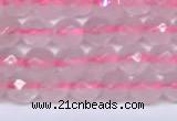 CRQ795 15.5 inches 4mm faceted round rose quartz gemstone beads