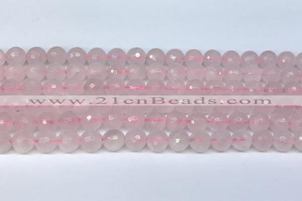 CRQ797 15.5 inches 8mm faceted round rose quartz gemstone beads