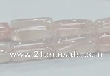 CRQ81 15.5 inches 10*20mm rectangle natural rose quartz beads